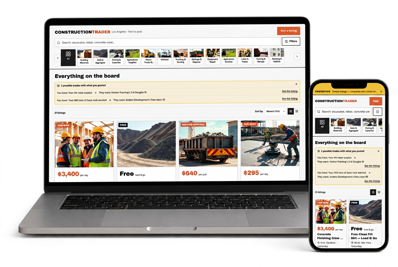 ConstructionTrader — build visibility early